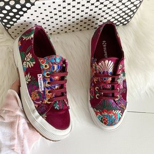 Superga 2750 Mandarin Embroidery Bordeaux